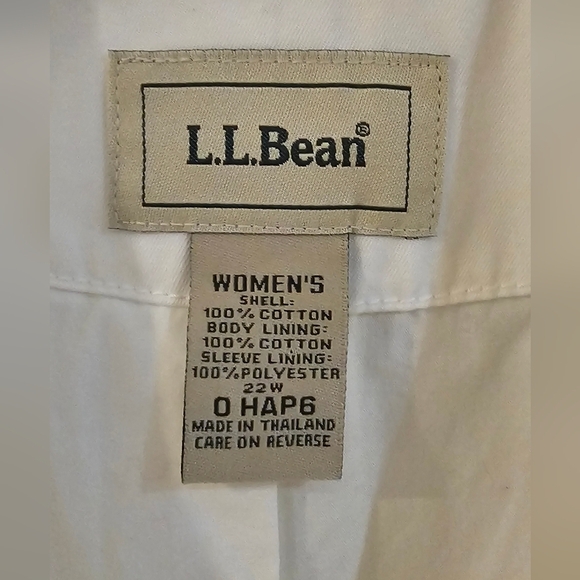 L.L. Bean - Women's White Collared Button  Down Cotton Spring Jacket​​​​​ - Picture 6 of 9
